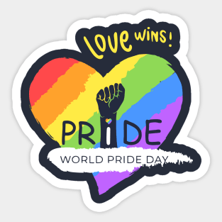 Love Wins World Pride day Sticker